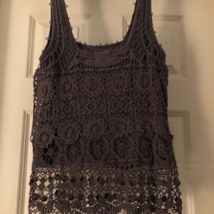 Olive Green Crocet Lace overlay with inside slip